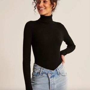 Abercrombie and fitch soft A&F collection size XL black turtleneck bodysuit